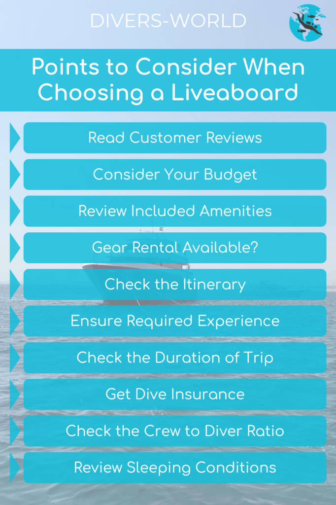 Points to Consider When Choosing a Liveaboard